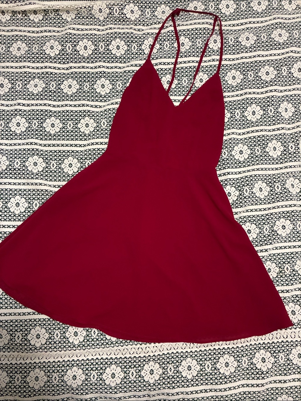Strappy Red V Neck A Line Mini Dress Party Dress 90s style
